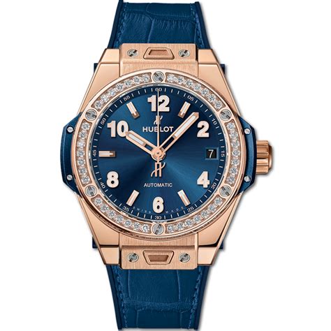 hublot big bang one click king gold blue diamonds 39mm|Hublot king gold.